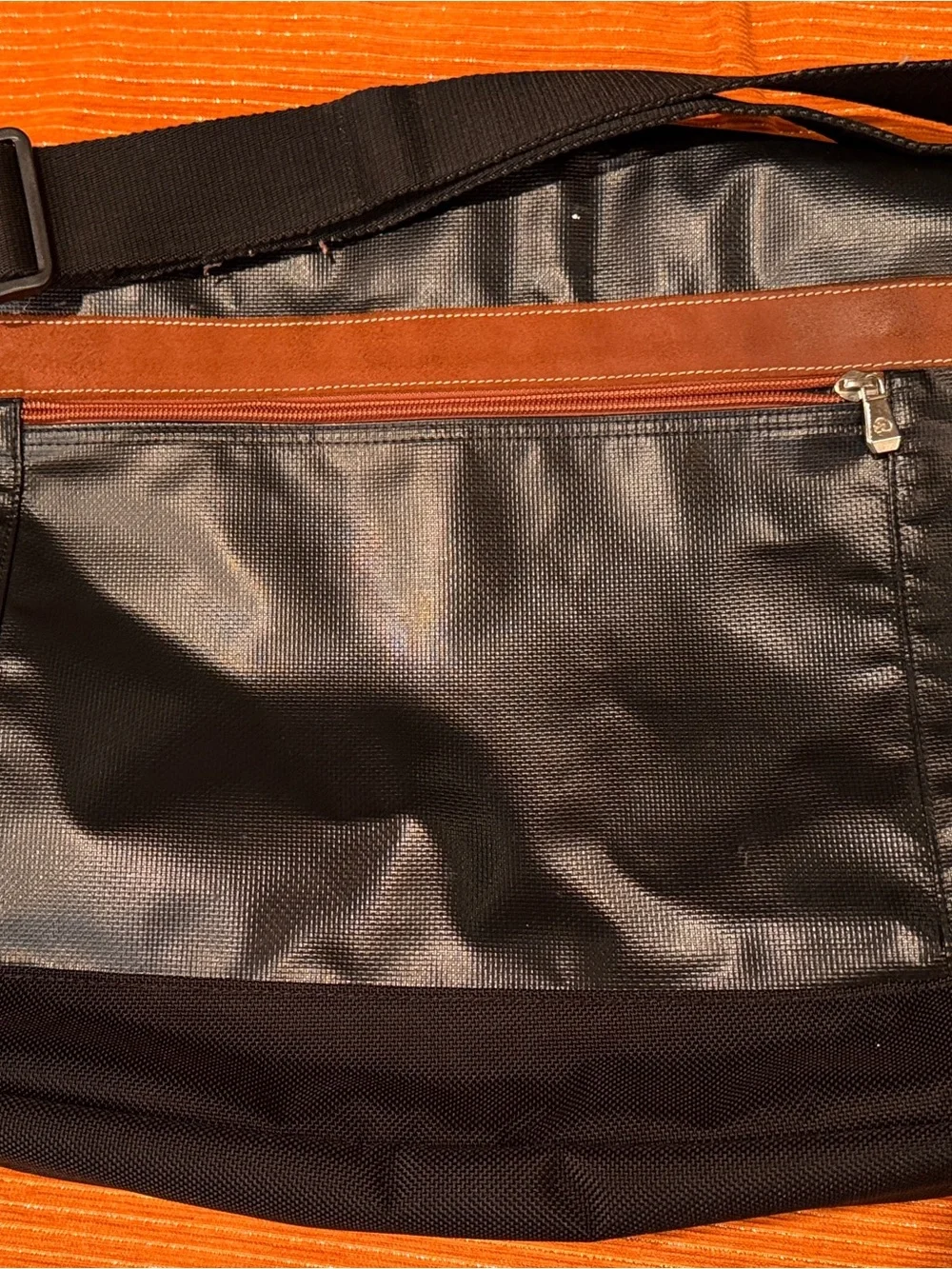 Longchamp Black and Brown Convertible Messenger Bag